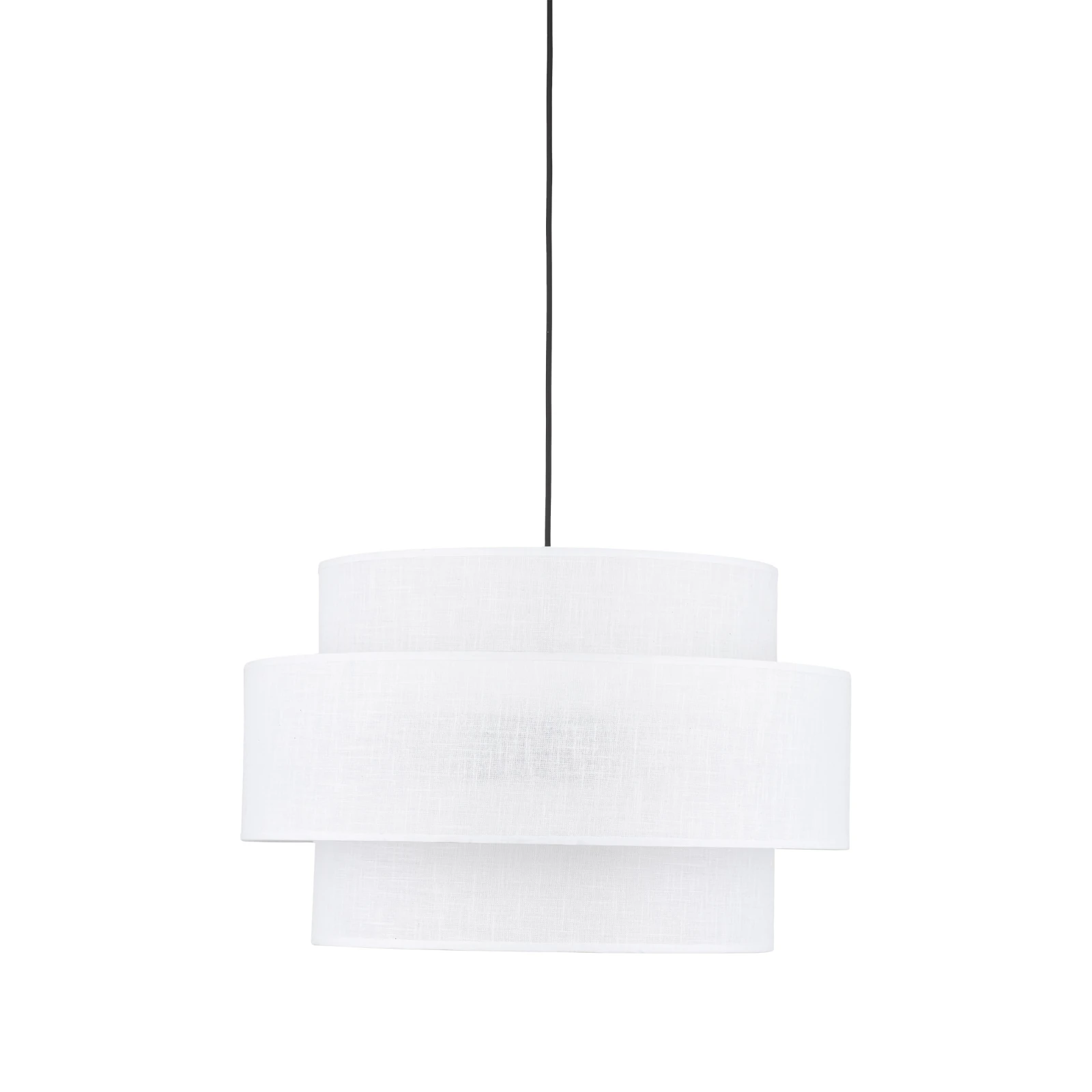 CALISTO pendant light 3xE27 – white cylindrical shades with black detail