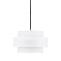 CALISTO pendant light 3xE27 – white cylindrical shades with black detail - Image 4