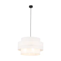 CALISTO pendant light 3xE27 – white cylindrical shades with black detail - Image 5
