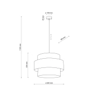 CALISTO pendant light 3xE27 – white cylindrical shades with black detail - Image 6