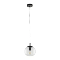 VIBE pendant light 1xE27 – transparent glass globe, black detail - Image 2