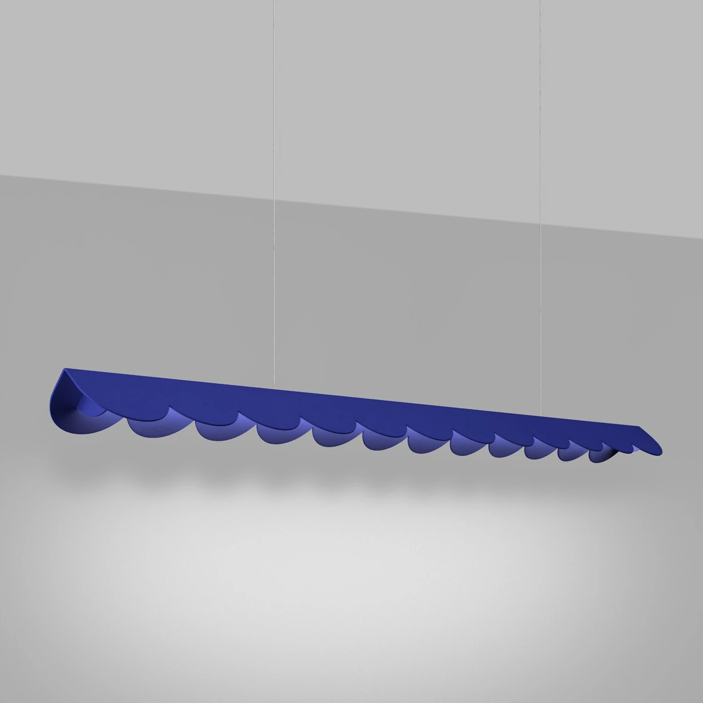 Pendant lamp 131 cm – scalloped linear, ultramarine, CRI98