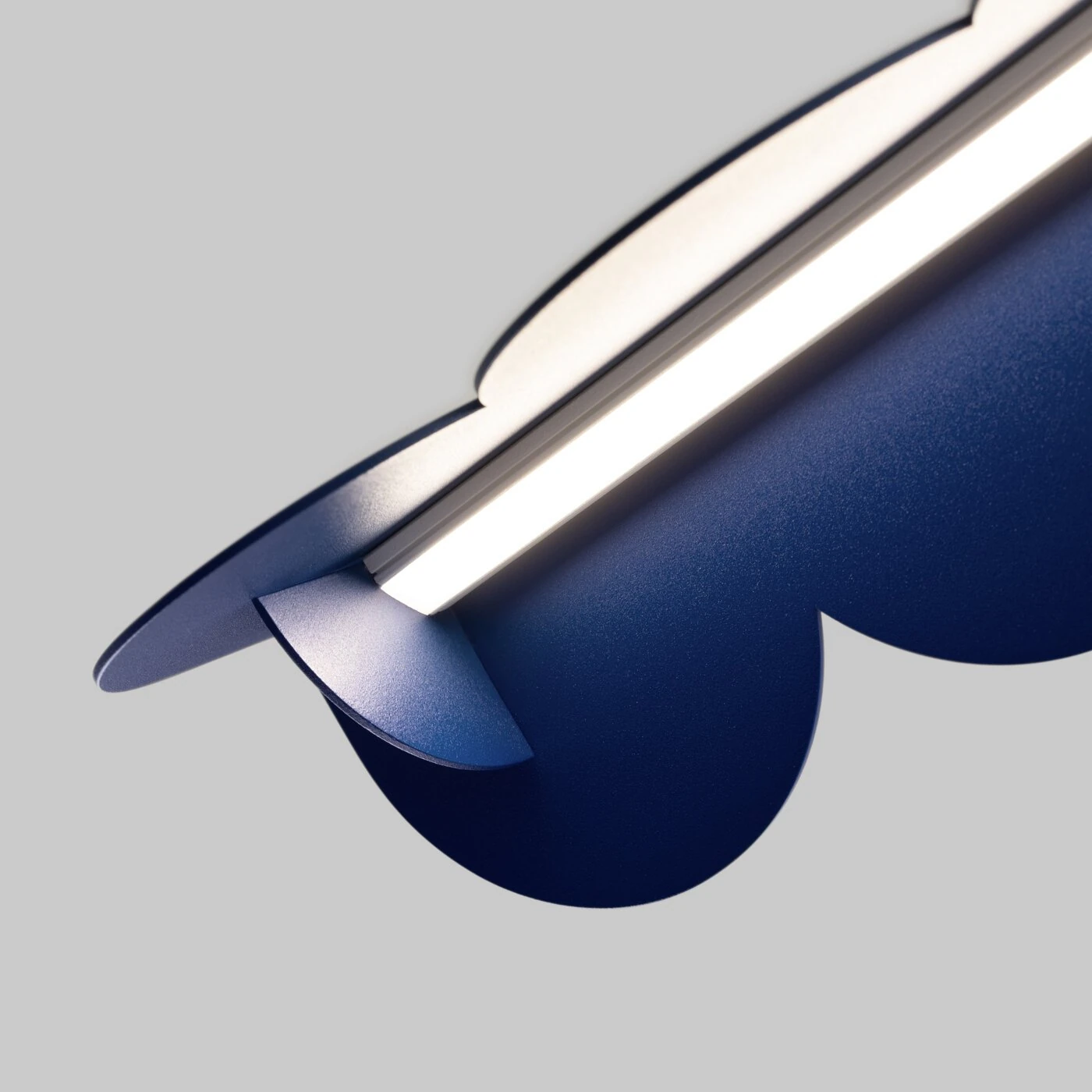 Pendant lamp 131 cm – scalloped linear, ultramarine, CRI98
