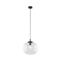 Pendant light 30 cm – transparent glass shade, black accent - Image 4