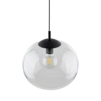 Pendant light 30 cm – transparent glass shade, black accent - Image 2