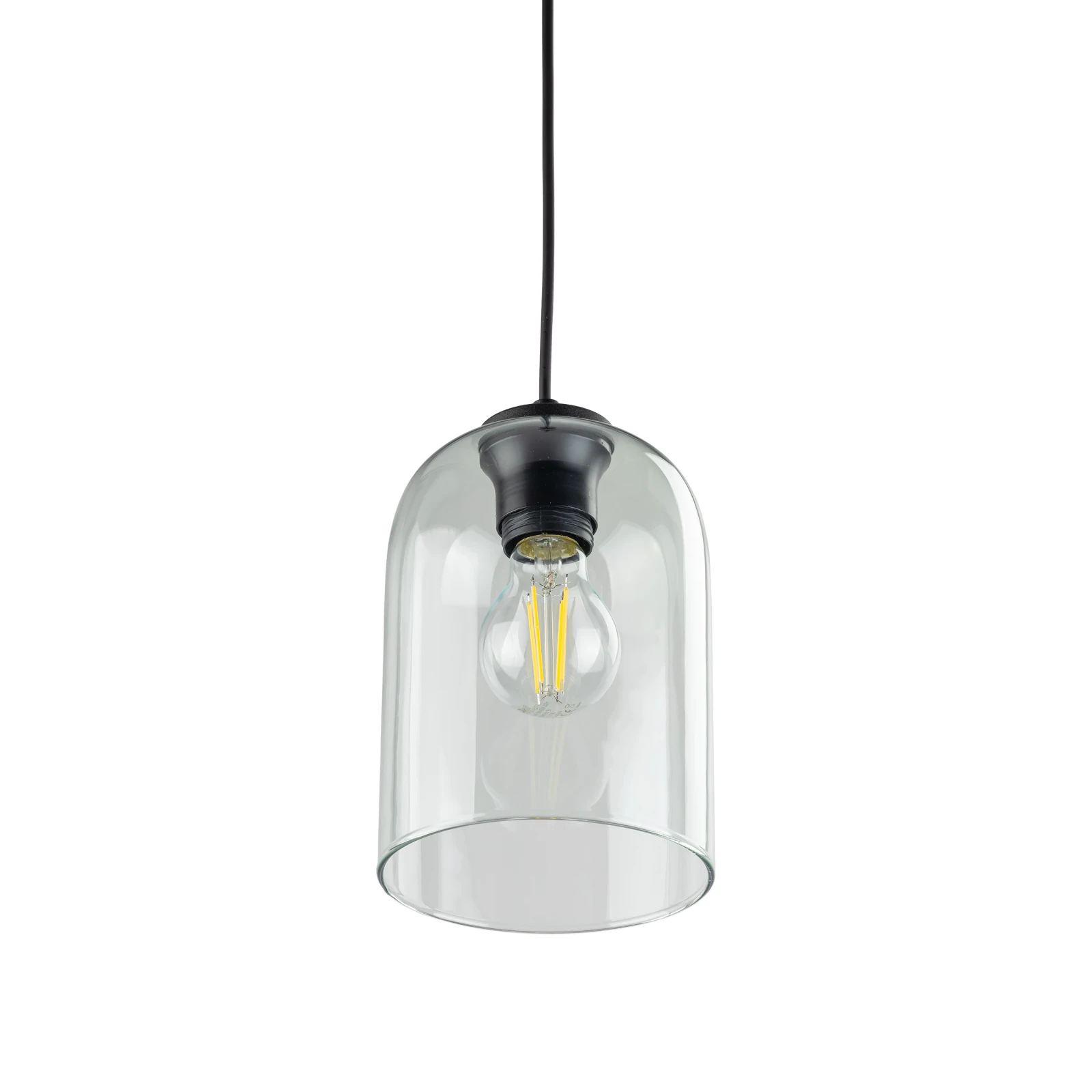 Molly 15 W pendant light – green glass shade, single E27