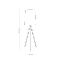 Floor lamp E27 – flax shade, pine tripod base - Image 13