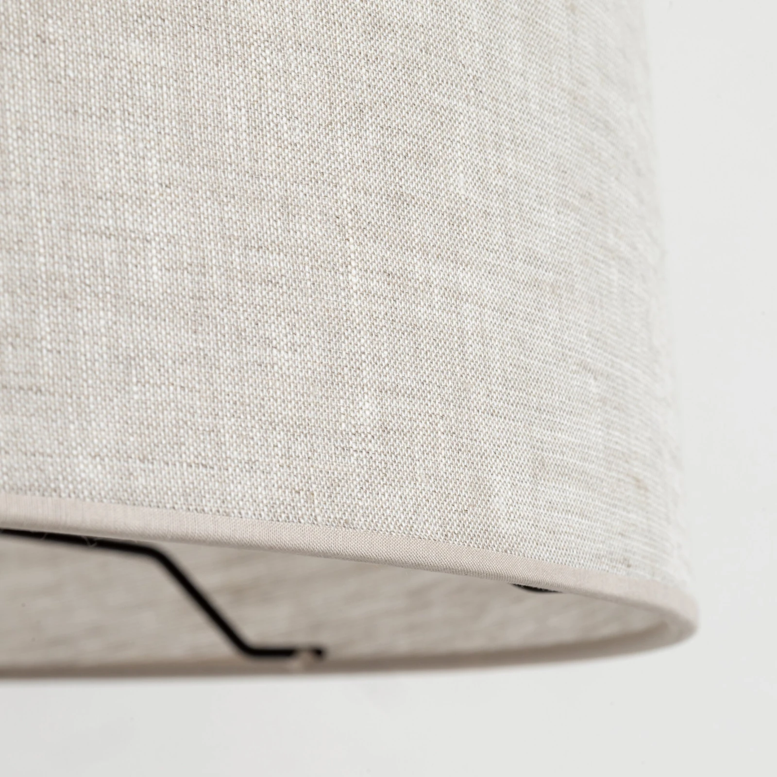 Floor lamp E27 – flax shade, pine tripod base