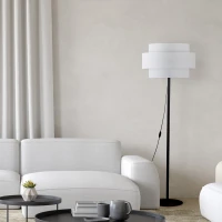 CALISTO WHITE floor lamp – white and black, double cylinder shade - Image 3