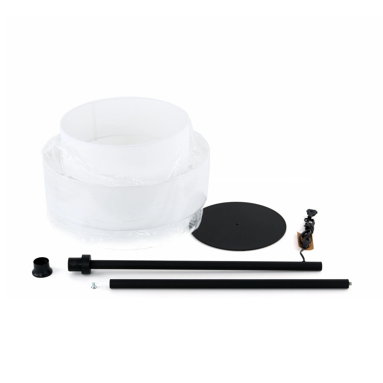 CALISTO WHITE floor lamp – white and black, double cylinder shade