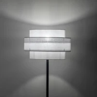 CALISTO WHITE floor lamp – white and black, double cylinder shade - Image 4