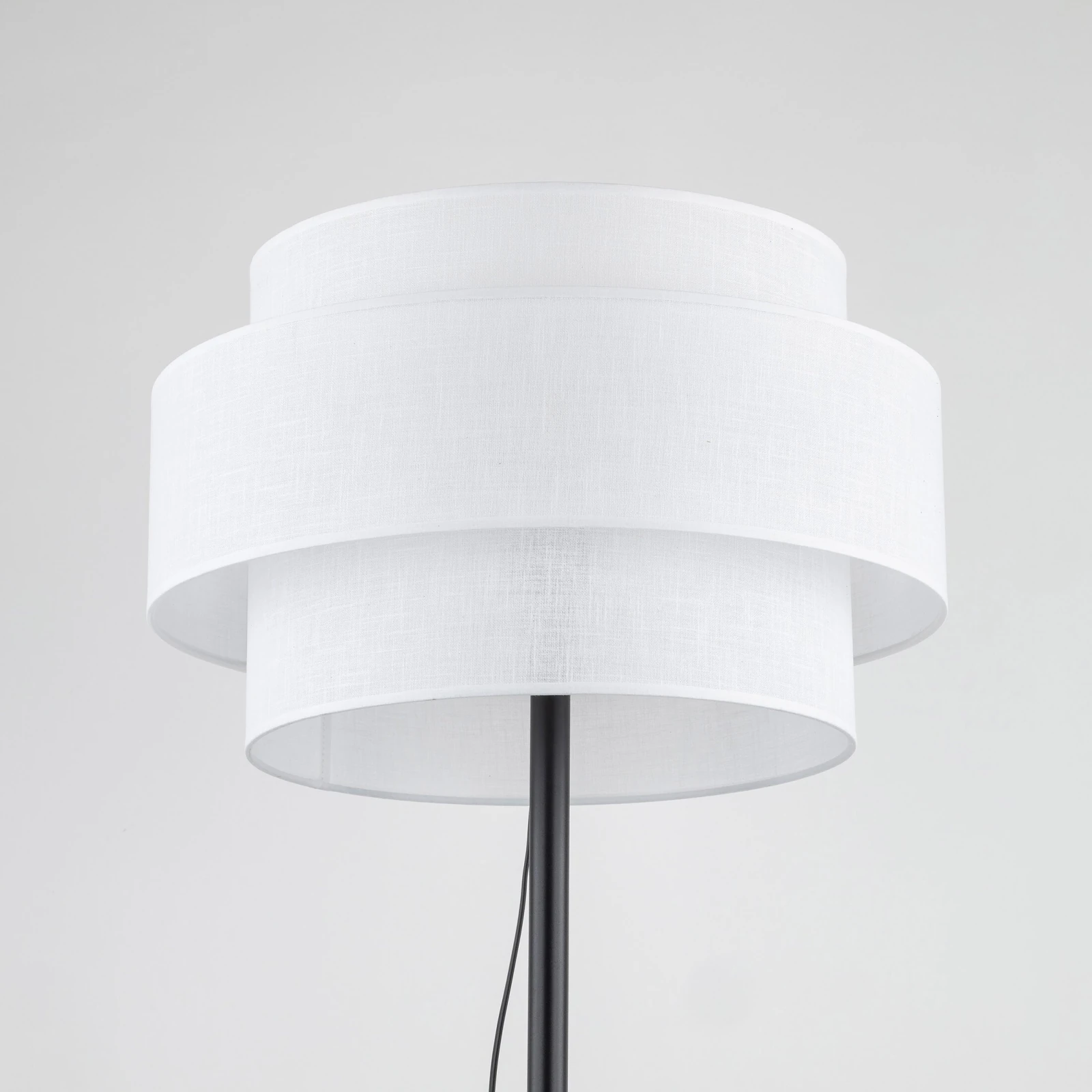 CALISTO WHITE floor lamp – white and black, double cylinder shade