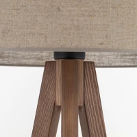 GRAND floor lamp – walnut tripod, beige fabric shade - Image 6