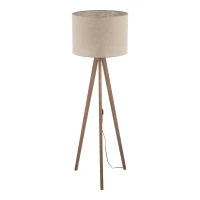 GRAND floor lamp – walnut tripod, beige fabric shade - Image 8