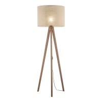 GRAND floor lamp – walnut tripod, beige fabric shade - Image 9