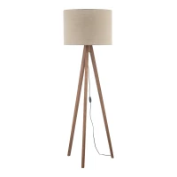GRAND floor lamp – walnut tripod, beige fabric shade - Image 11