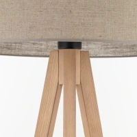 GRAND floor lamp – pine tripod, beige fabric shade - Image 5