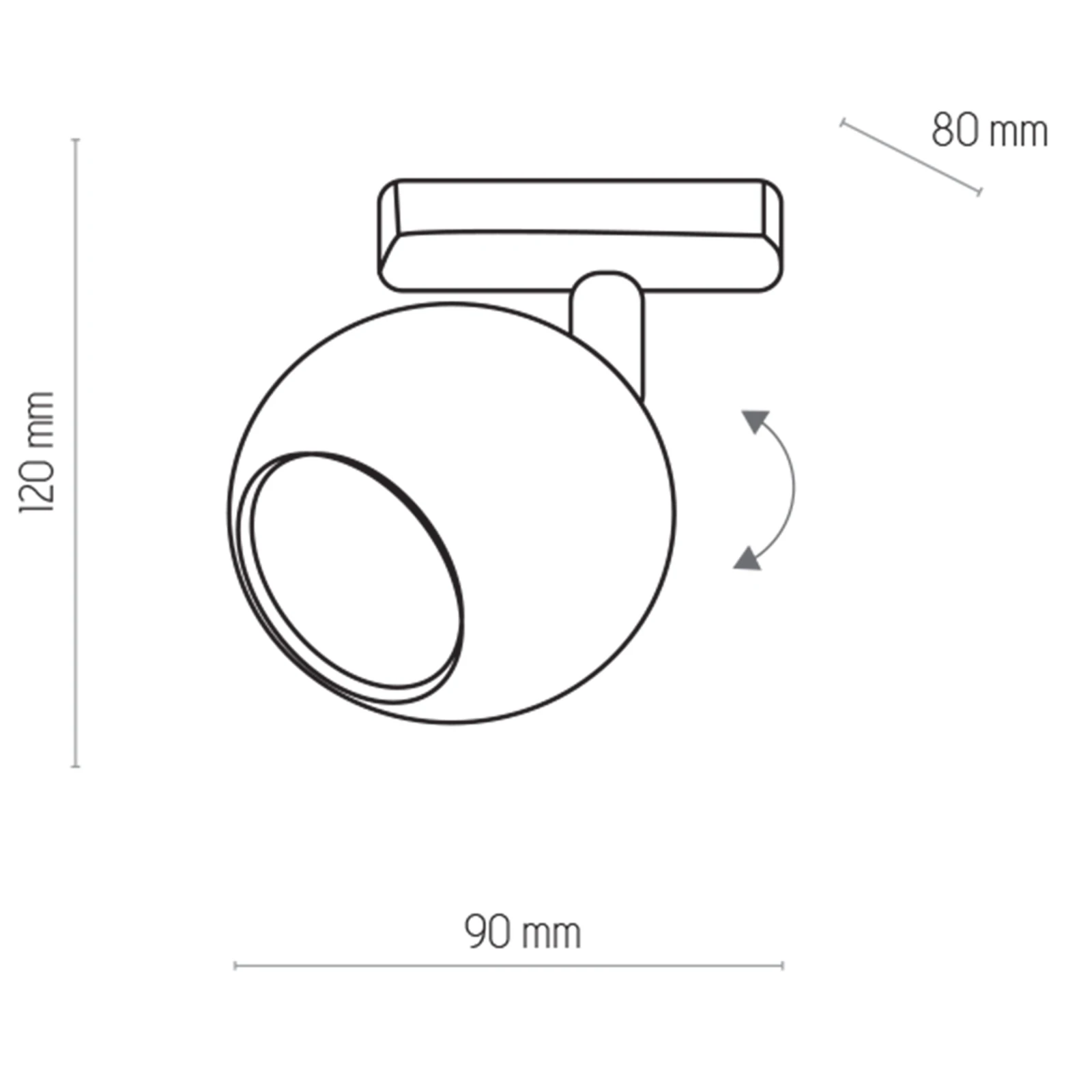 Track spotlight 10 W – directional, white, movable