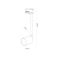 TRACER 10 W track spotlight – long black body, gold detail - Image 4