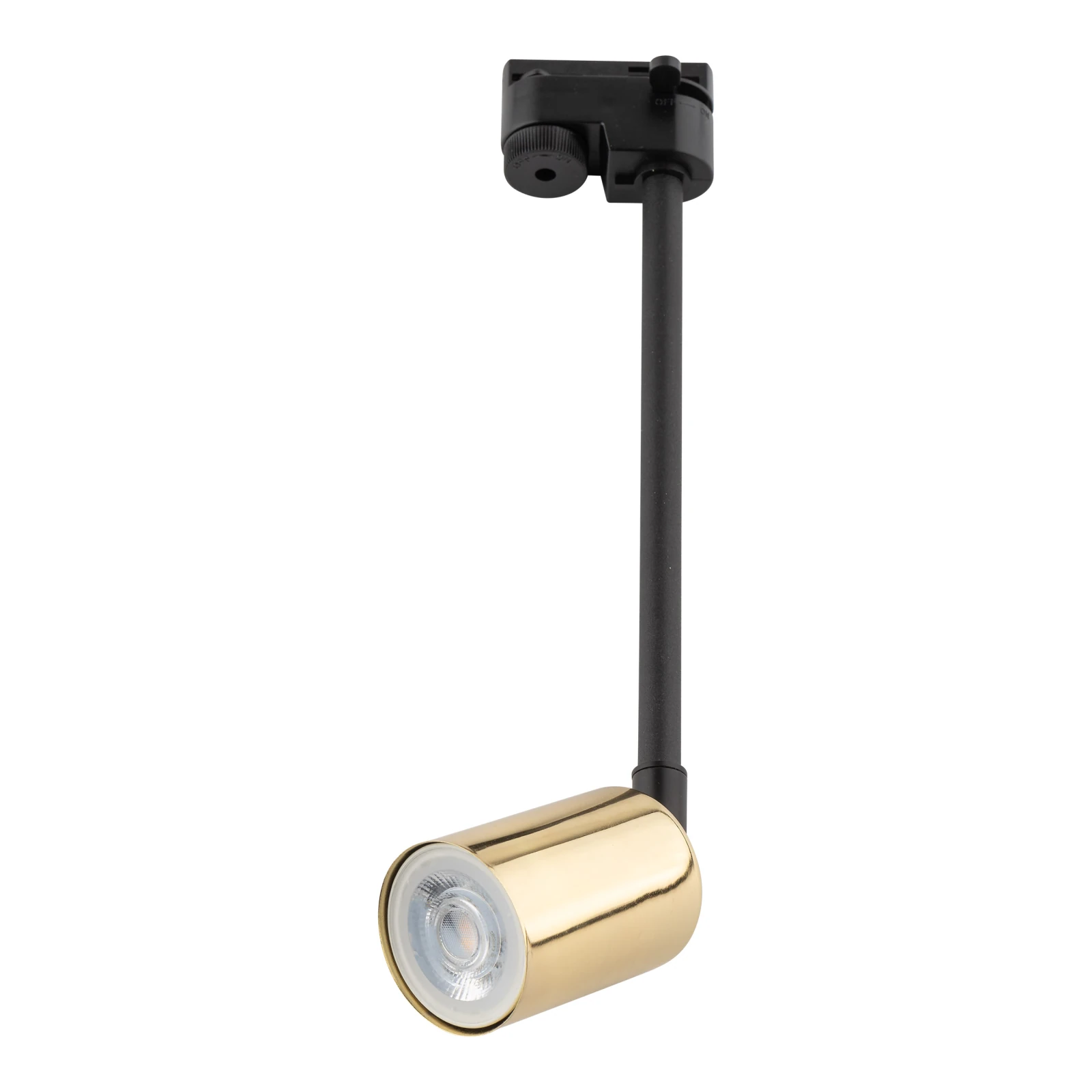 TRACER 10 W track spotlight – long black body, gold detail