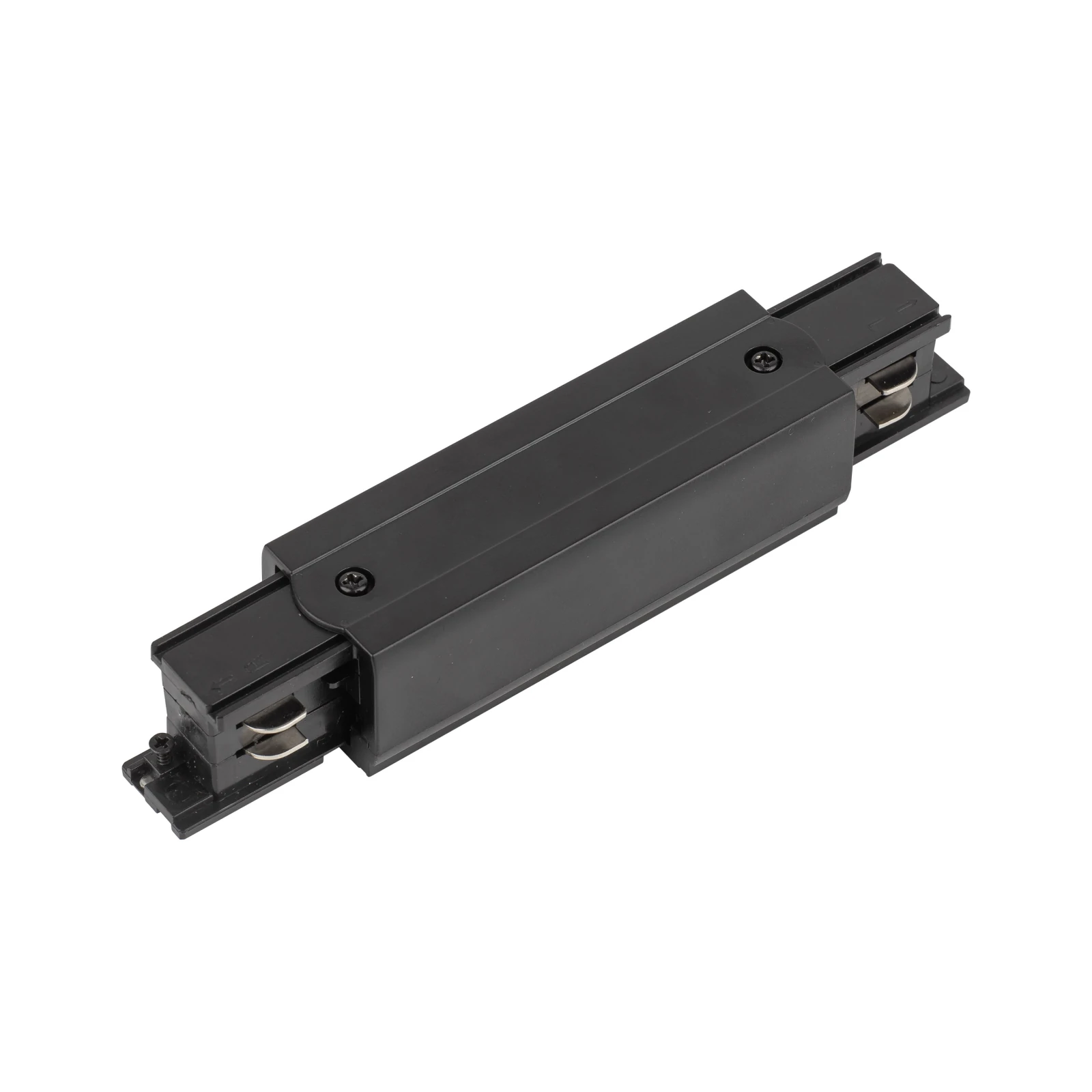 Track connector 230 V – straight, black, with power feed