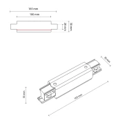 Track connector 230 V – straight, black, with power feed - Image 2