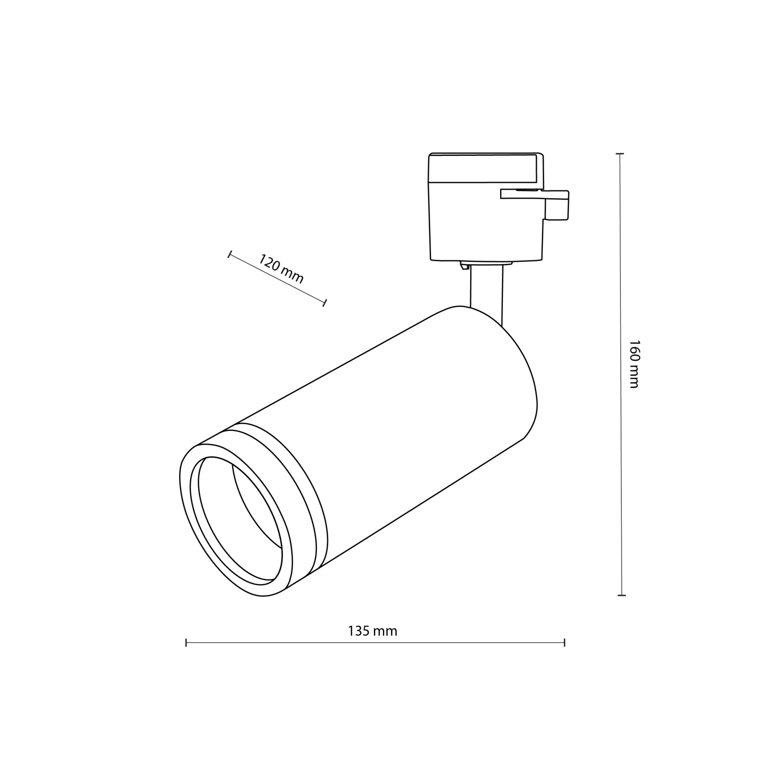 Track light 10 W – ring, black, adjustable GU10