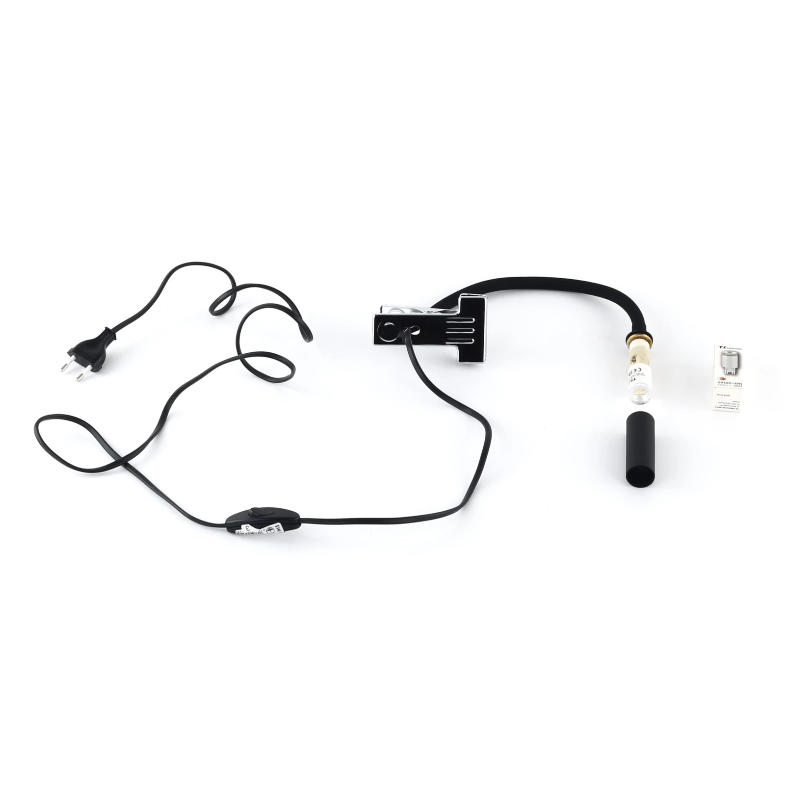 Wall light 3 W – clip-on, black, adjustable direction