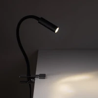 Wall light 3 W – clip-on, black, adjustable direction - Image 1