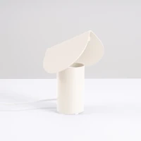 Table lamp 6.3W – cylindrical, beige, tilted shade - Image 3