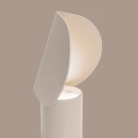 Table lamp 6.3W – cylindrical, beige, tilted shade - Image 5