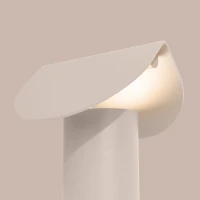 Table lamp 6.3W – cylindrical, beige, tilted shade - Image 6