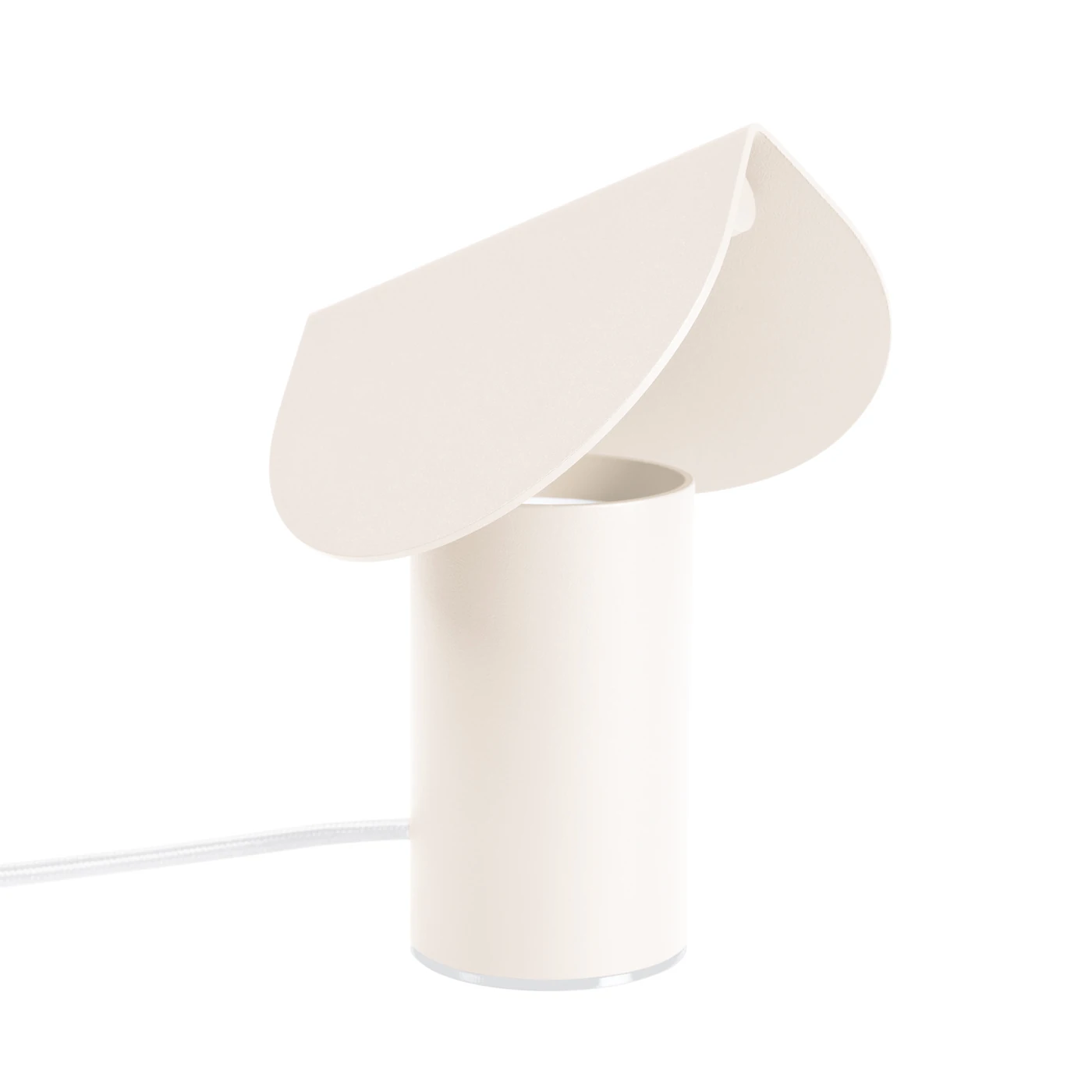 Table lamp 6.3W – cylindrical, beige, tilted shade