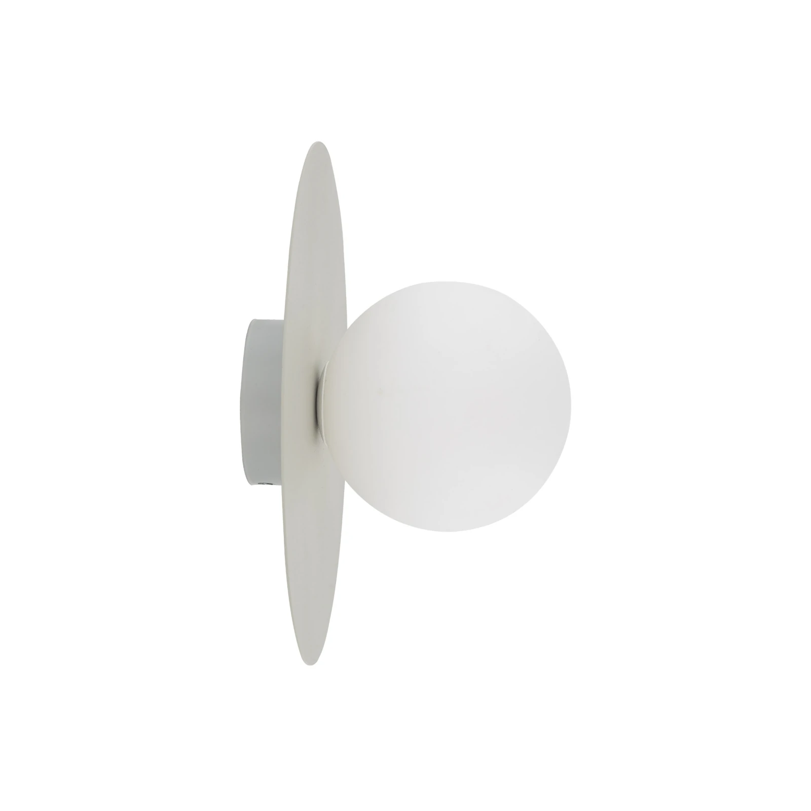 PIXI 8 W wall light – round, beige, opal glass shade