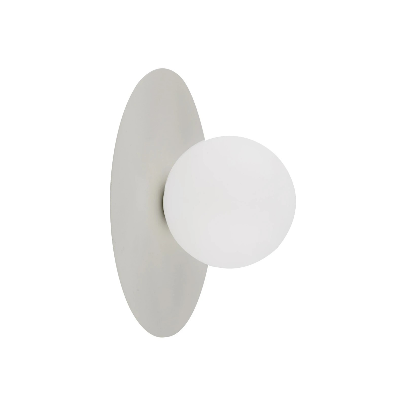 PIXI 8 W wall light – round, beige, opal glass shade
