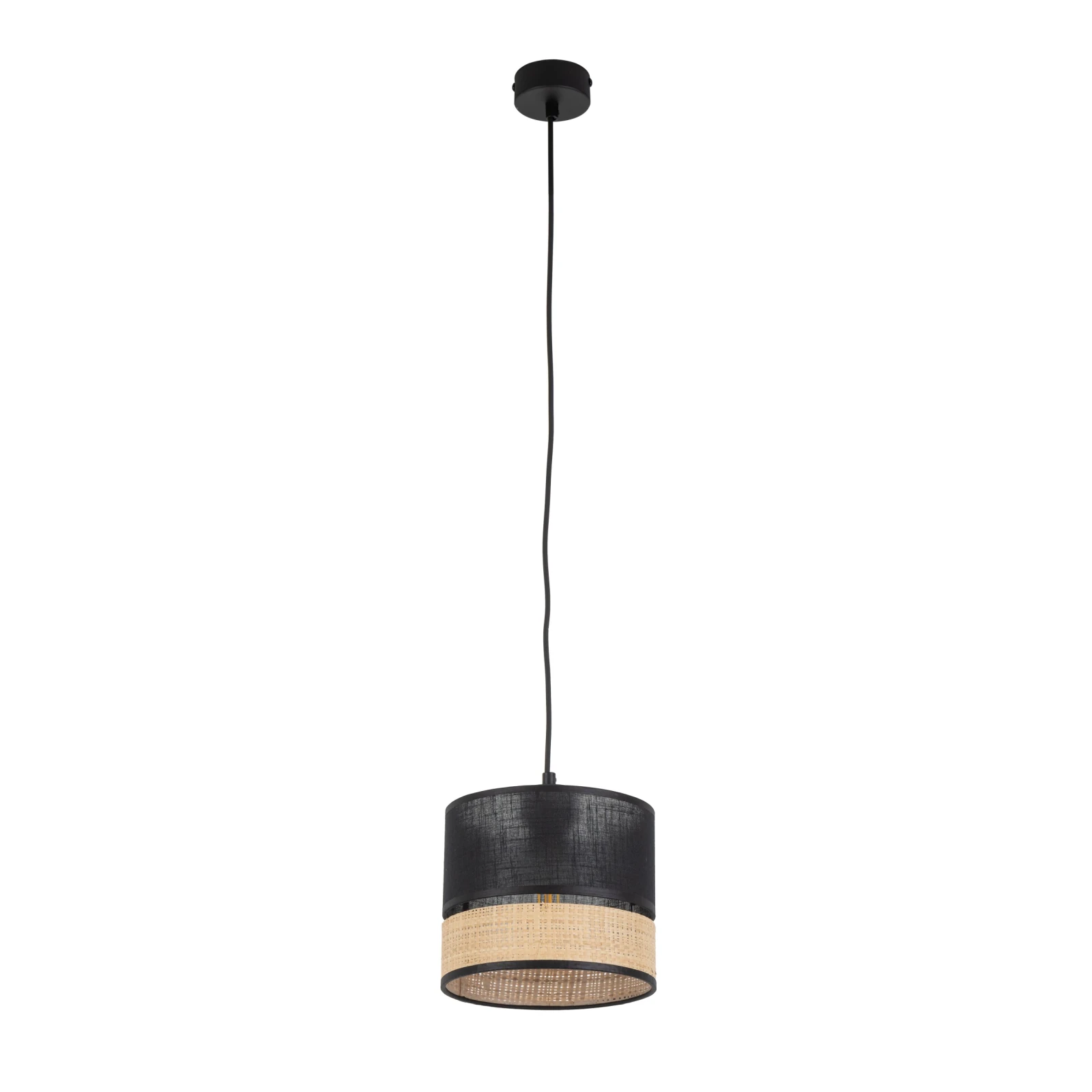 PAGLIA NEW pakabinamas šviestuvas E27, 20 cm, juodas su smėlio gaubtu
