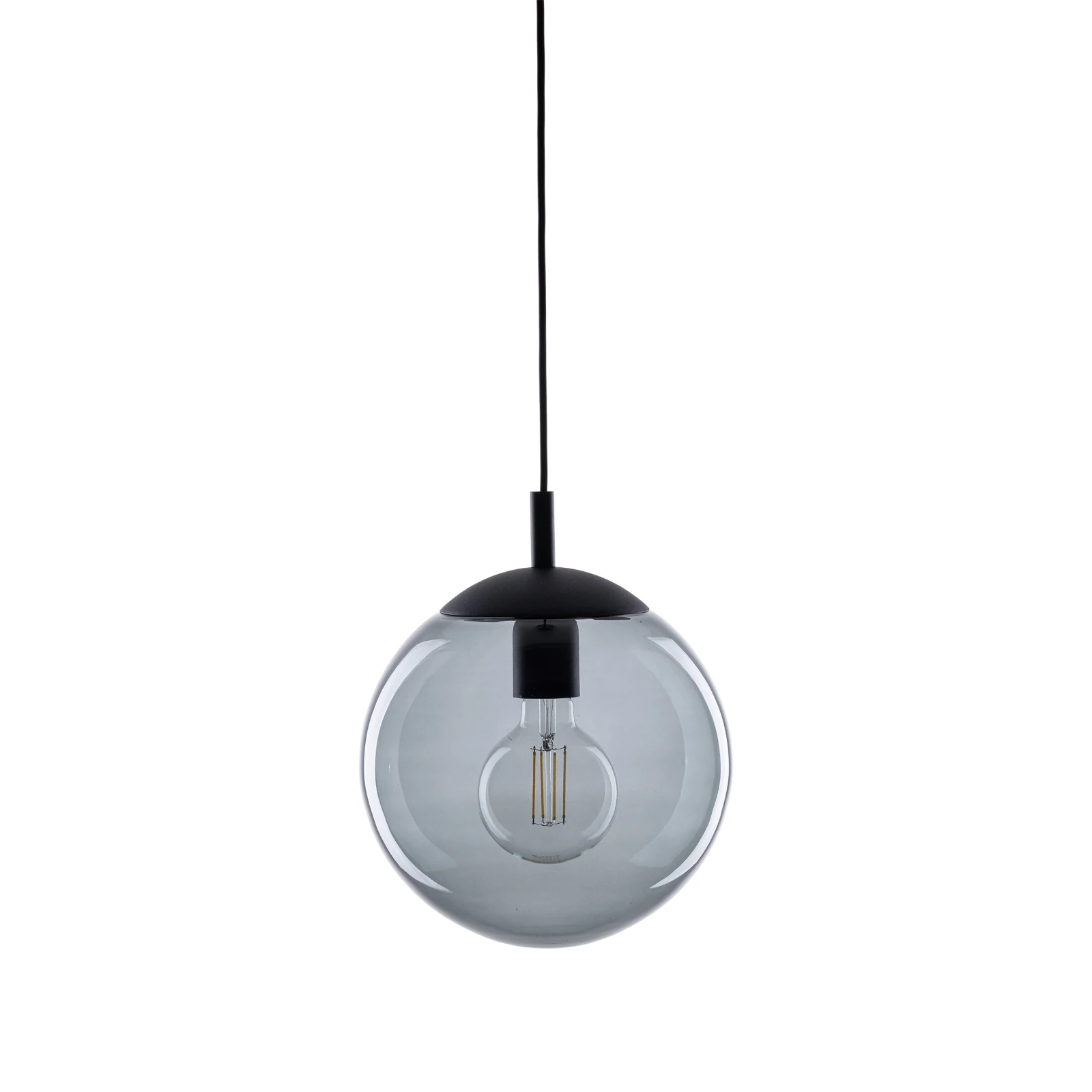 ESME 25 cm pendant light – graphite glass globe, E27
