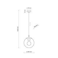 ESME 25 cm pendant light – graphite glass globe, E27 - Image 4