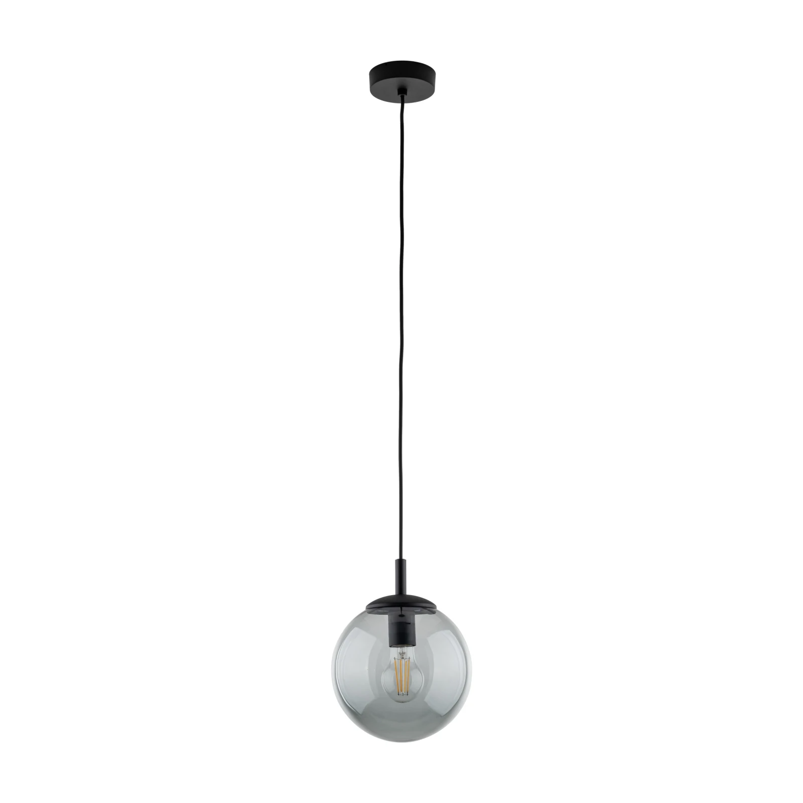 ESME 25 cm pendant light – graphite glass globe, E27