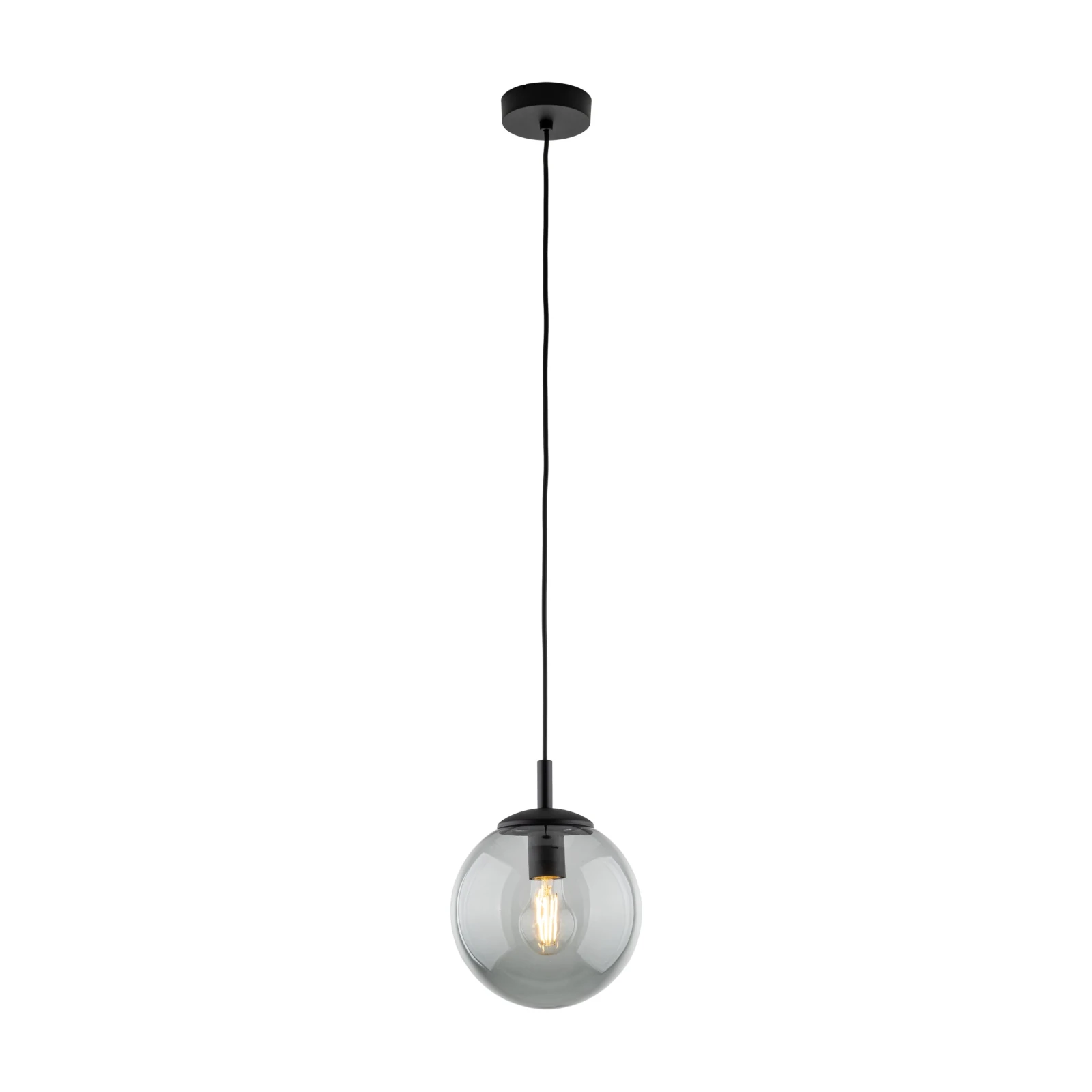 ESME 25 cm pendant light – graphite glass globe, E27