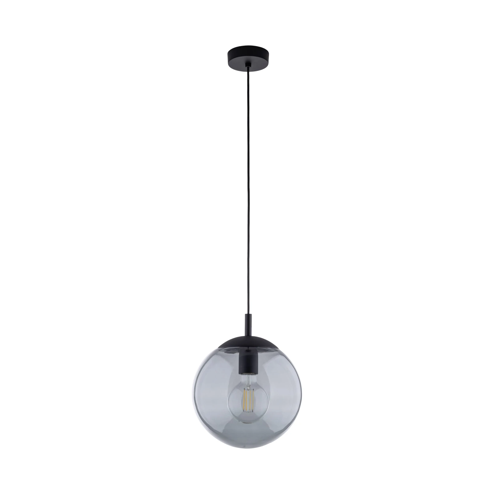 ESME 25 cm pendant light – graphite glass globe, E27