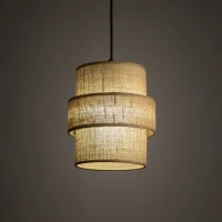 Pakabinamas šviestuvas 1xE27, 20 cm, smėlio spalvos gaubtas - Nuotrauka 1