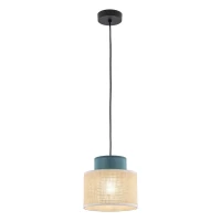 Pendant light 15 W – round, green and jute, E27 - Image 5