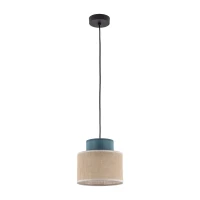 Pendant light 15 W – round, green and jute, E27 - Image 2