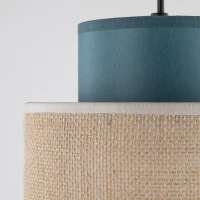Pendant light 15 W – round, green and jute, E27 - Image 3