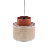 Pendant light 15 W – round, brown, jute shade - Image 4
