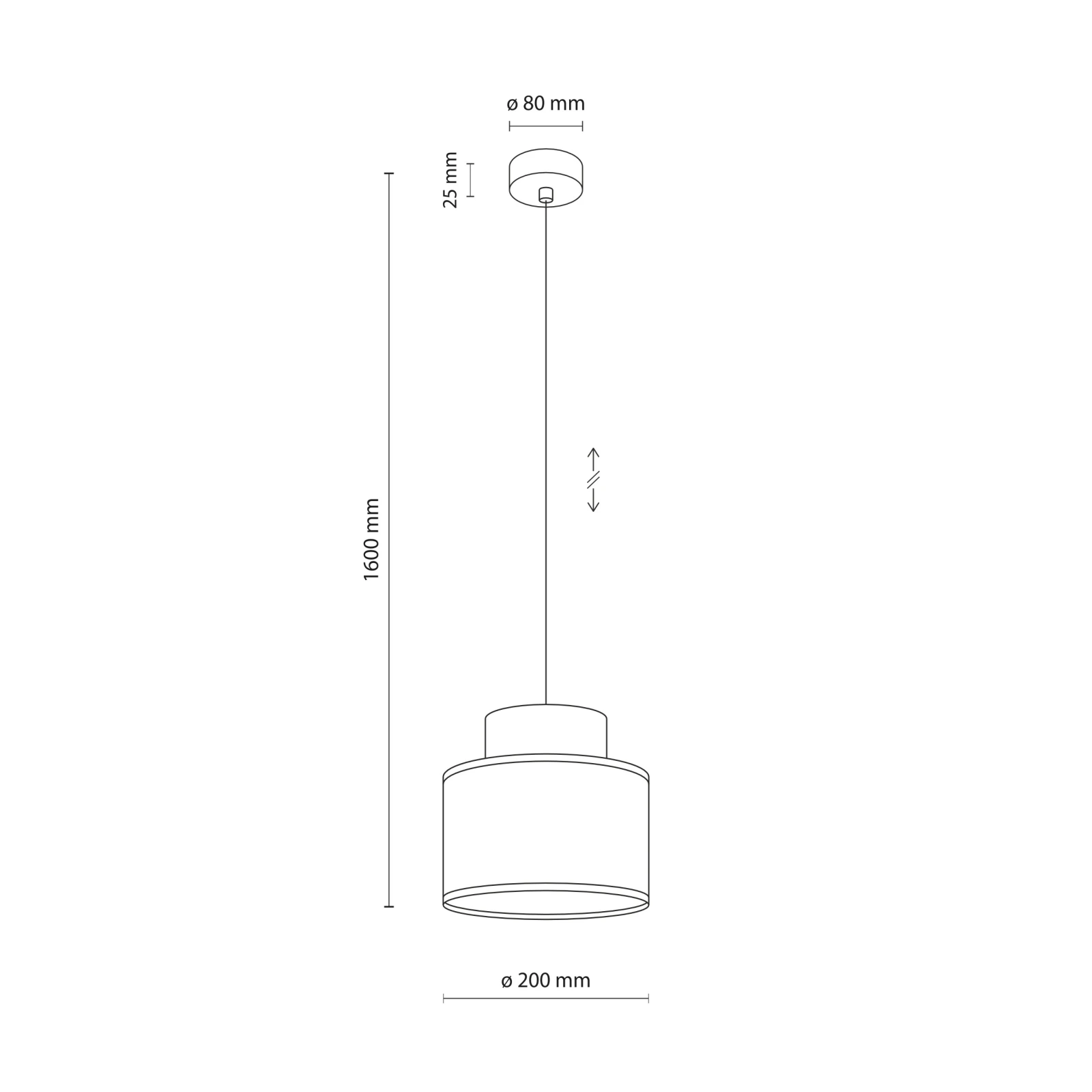 Pendant light 15 W – round, brown, jute shade