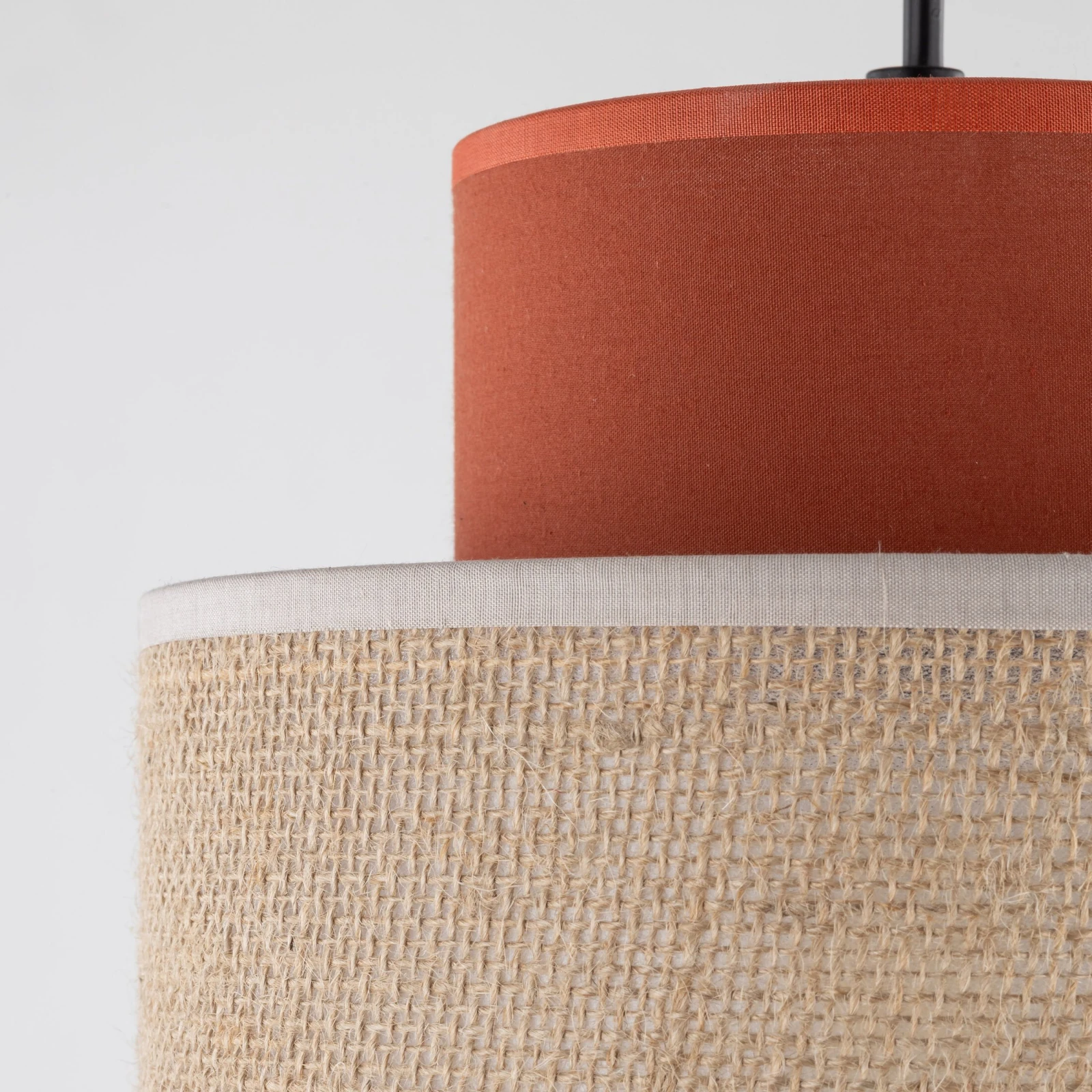 Pendant light 15 W – round, brown, jute shade