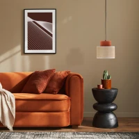 Pendant light 15 W – round, brown, jute shade - Image 1