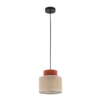 Pendant light 15 W – round, brown, jute shade - Image 2